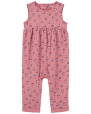 Macacão bebê barra dobrada floral rosa | Carter's