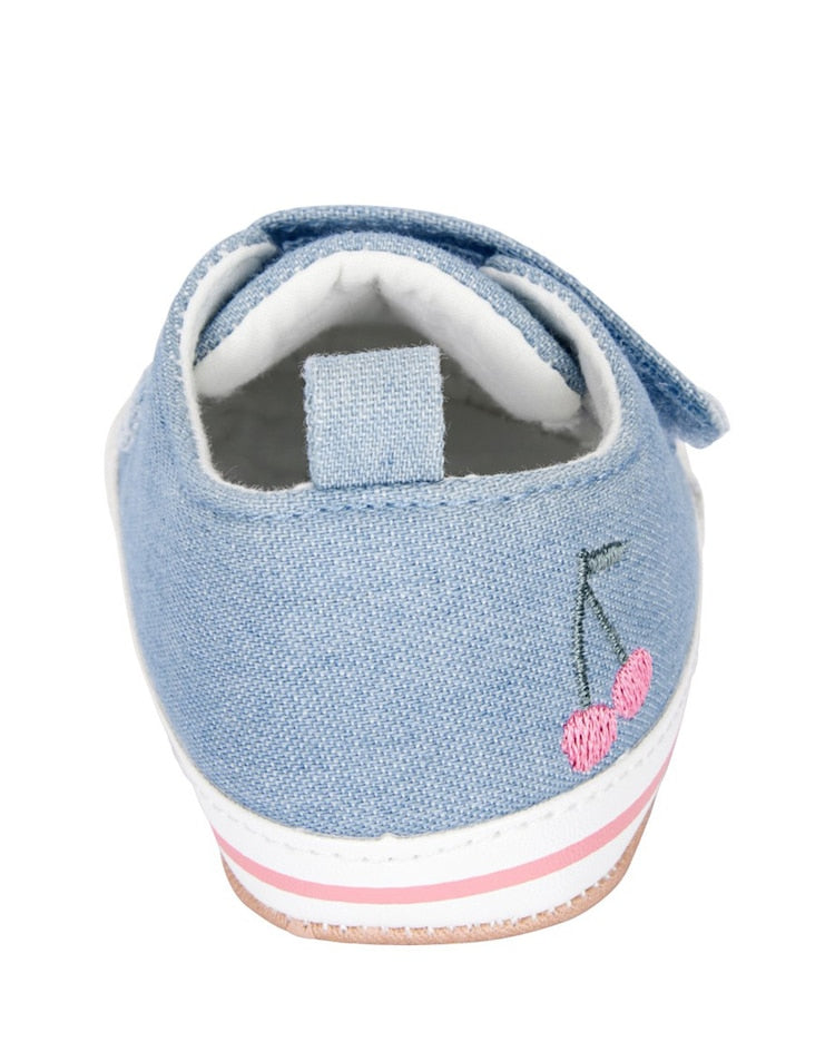 Sapato bebê cano baixo jeans com recortes azul | Carter's