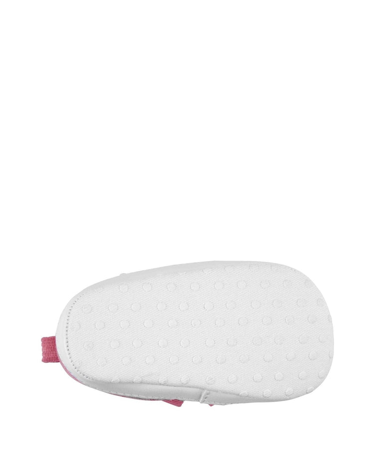 Sapato bebê texturizado laço rosa