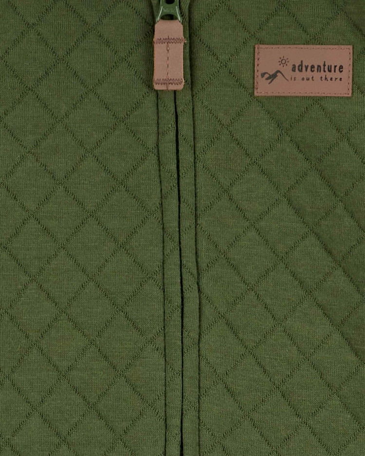 Macacão bebê texturizado com capuz verde