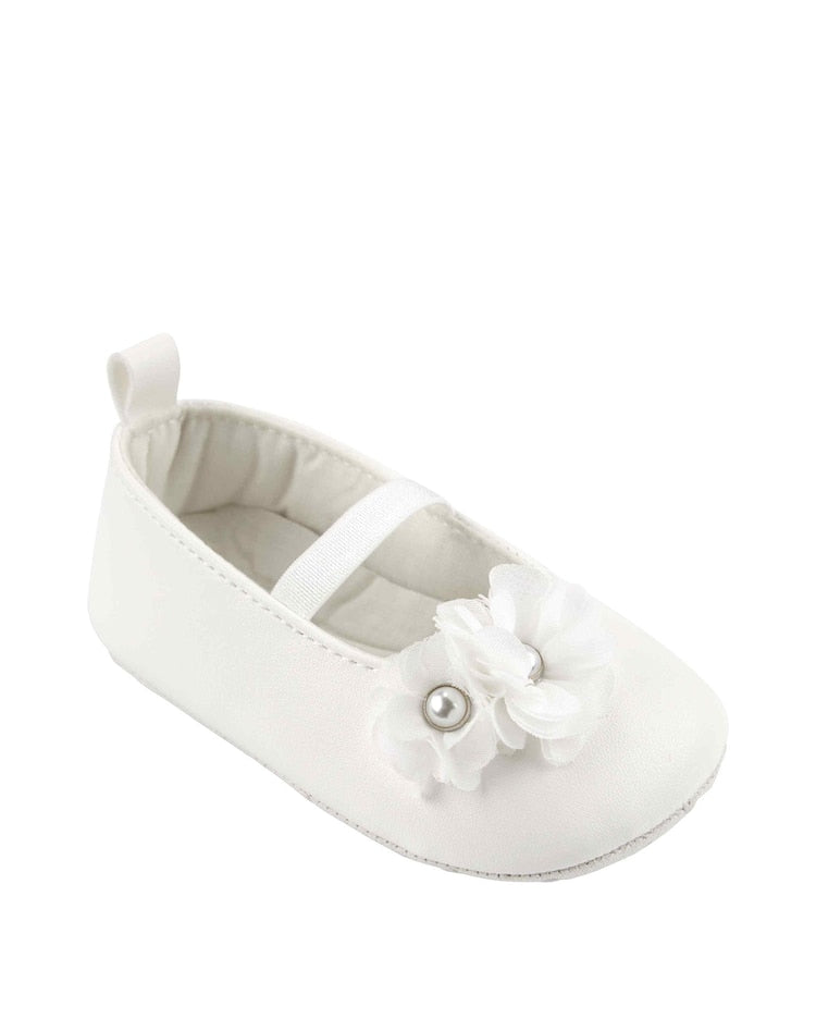 Sapato bebê com laço branca