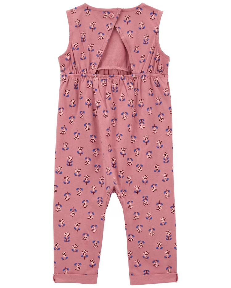 Macacão bebê barra dobrada floral rosa | Carter's